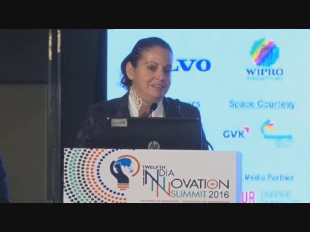 Yael Hashavit, Consul General of Israel, Bangalore speaks on Innovation at the 12th India Innovation Summit 2016