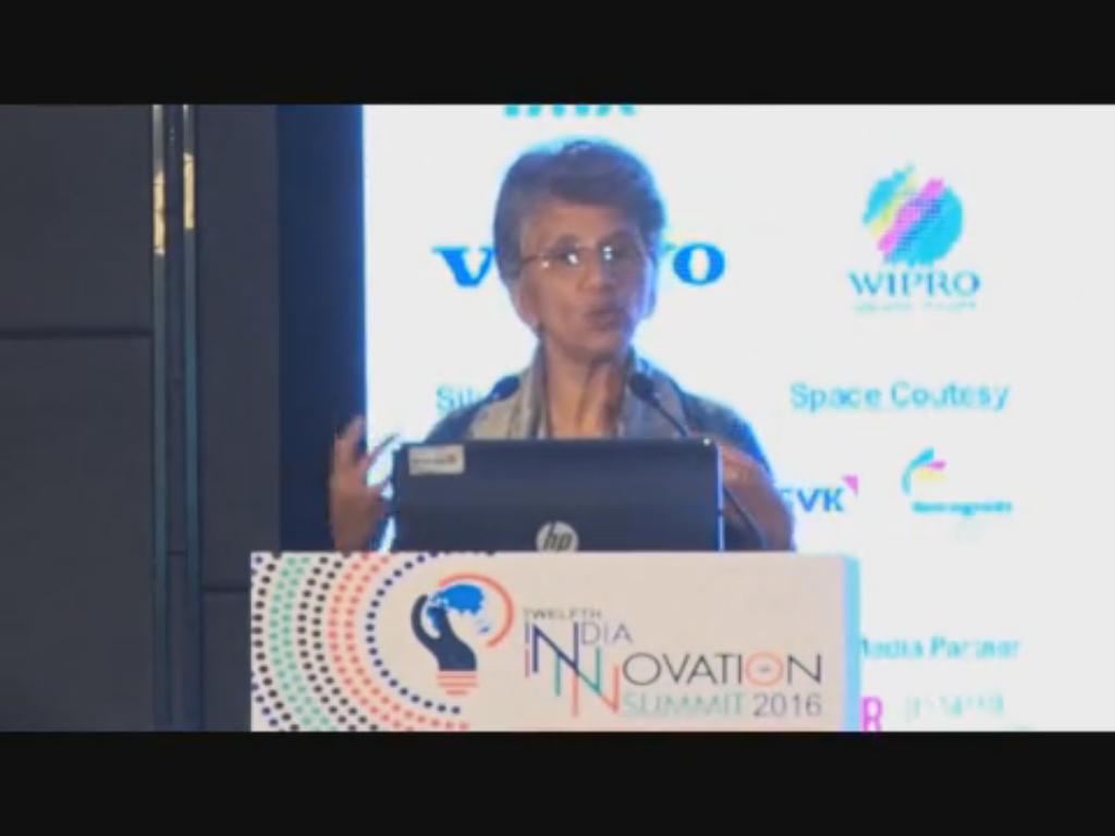 Rekha M Menon, Chairman, Accenture, India highlights India's need to Innovate at 12th India Innovation Summit 2016