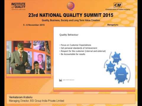 Venkataram Arabolu, ‎Managing Director, BSI Group speaks on Quality Culture 
