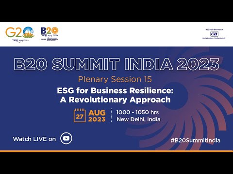 Plenary Session 15: "ESG for Business Resilience: A Revolutionary Approach" 
